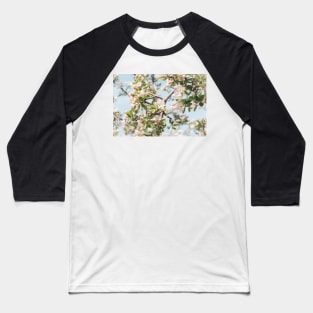 Pastel Pink Apple Blossoms and Blue Sky Baseball T-Shirt